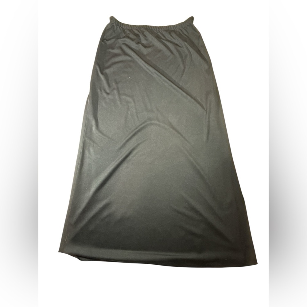 1970’s Three Flaggs by Edith Flagg Black Maxi Skirt with Slit 30” Waist